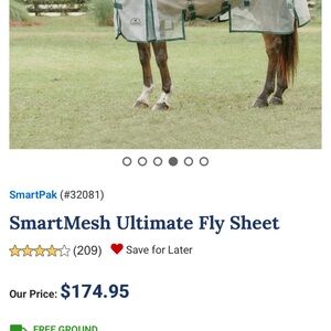 SmartPak Fly Sheet - Gray and Green